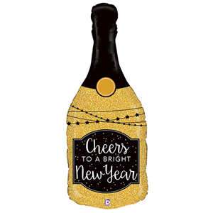 Balão Garrafa Champanhe Glitter