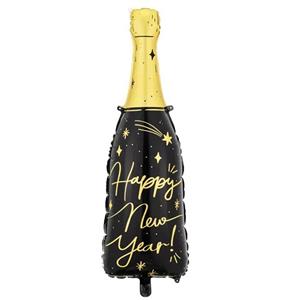 Balão Garrafa Champanhe Happy New Year Foil, 98 cm