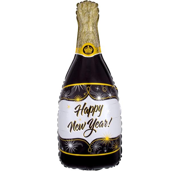 Balão Garrafa de Champanhe Happy New Year Foil, 91 cm