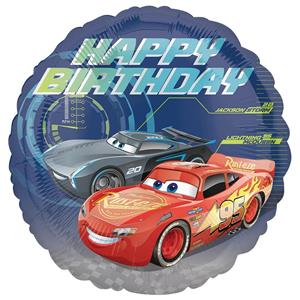 Balão Happy Birthday Cars Faísca Mcqueen Foil, 43 cm