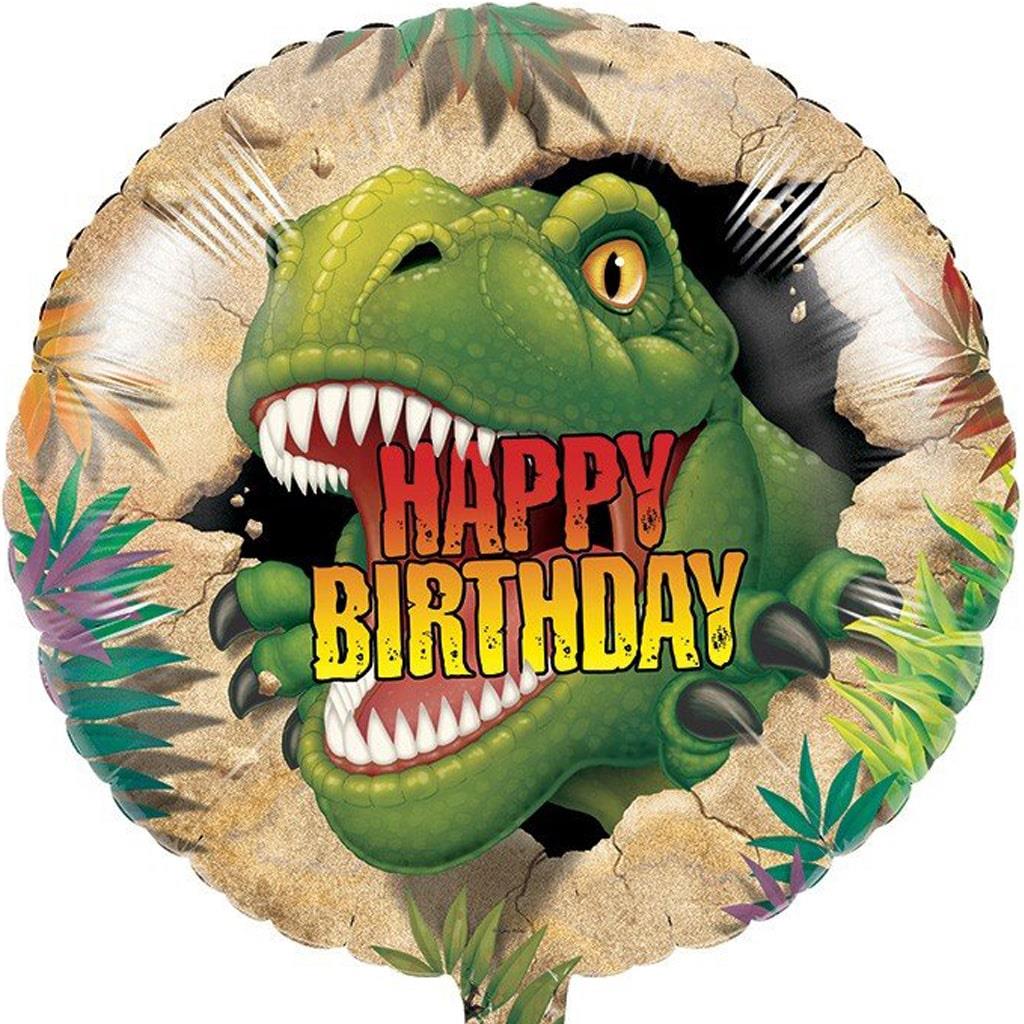 Balão Happy Birthday Dino Blast Foil, 45 cm