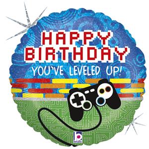 Balão Happy Birthday Game Foil, 46 cm