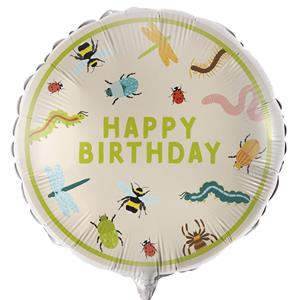 Balão Happy Birthday Insetos Divertidos Foil, 43 cm