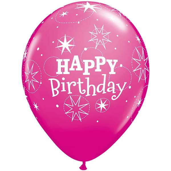 Balão Happy Birthday Latex, 30 cm