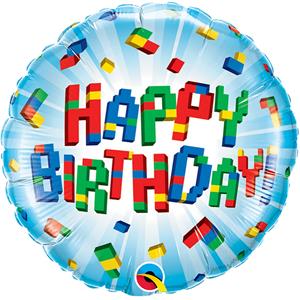Balão Happy Birthday Lego Foil, 46 cm