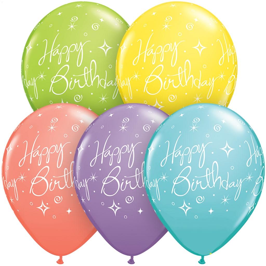 Balão Happy Birthday Multicolor Latex, 30 cm
