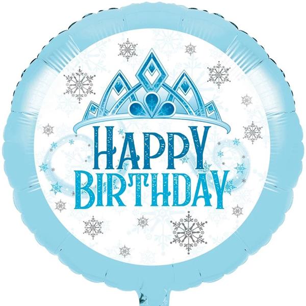 Balão Happy Birthday Princesa do Gelo Foil, 45 cm