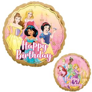 Balão Happy Birthday Princesas Disney Foil, 43 cm