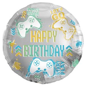 Balão Happy Birthday Videojogos Foil, 45 cm
