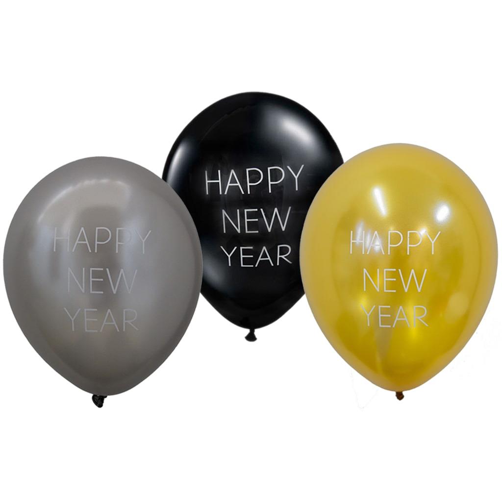 Balão Happy New Year Látex, 30 cm