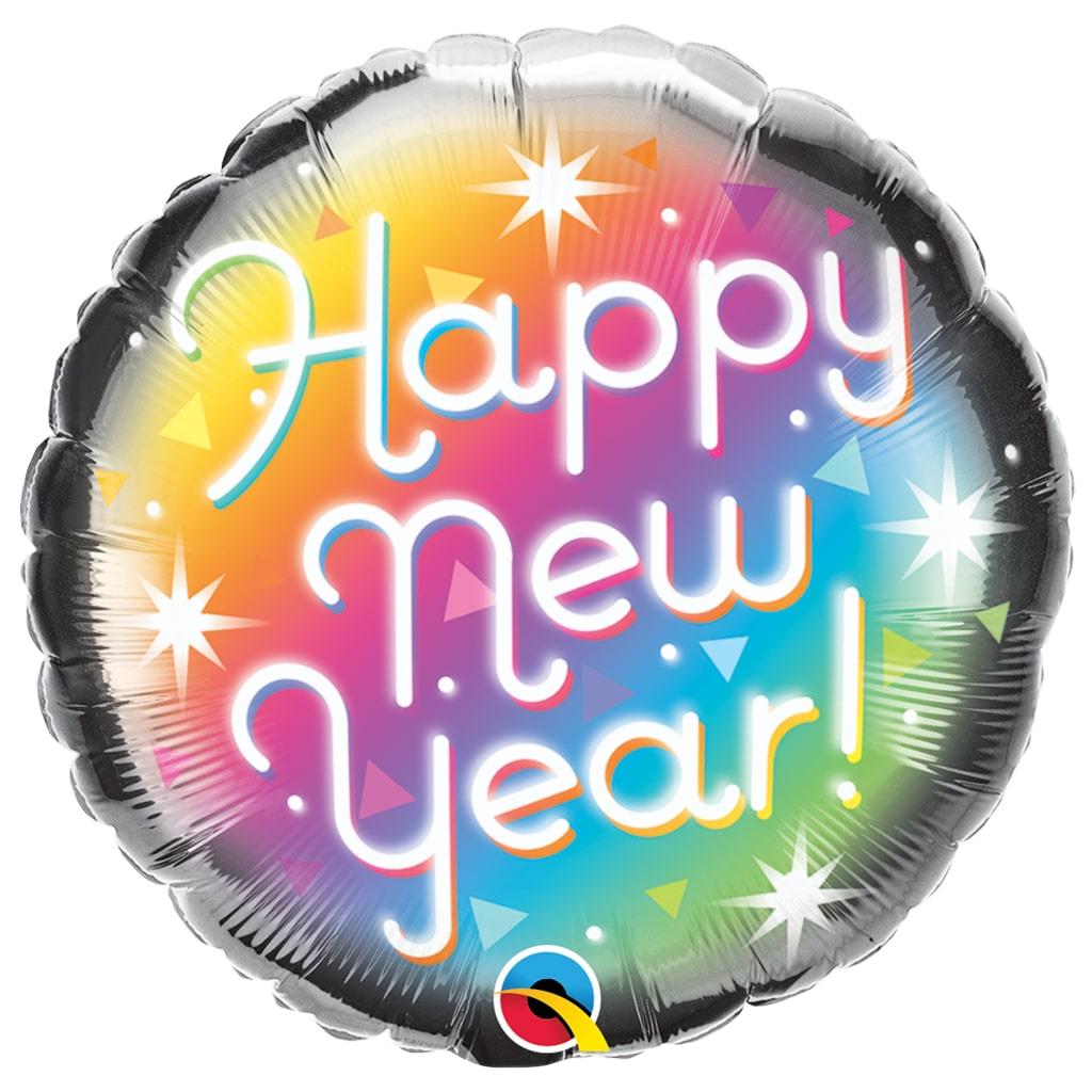 Balão Happy New Year Degradê Multicolor Foil, 46 cm