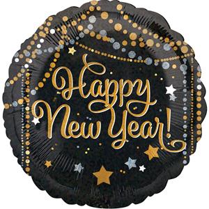 Balão Happy New Year Sparkle Foil, 45 cm