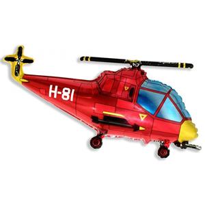 Balão Helicóptero Vermelho em Ação Foil, 96 cm