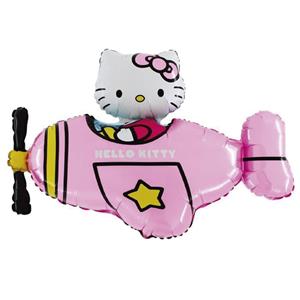 Balão Hello Kitty no Avião Rosa Foil, 76 cm Balão Hello Kitty no Avião Rosa Foil, 76 cm