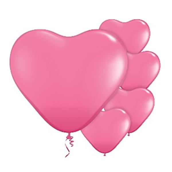 Balão Latex em Forma Coração Rosa