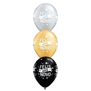 Balão Latex Feliz Ano Novo, Unid.