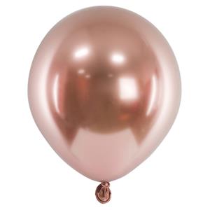 Balão Látex Rosa Gold Cromado, 12 cm