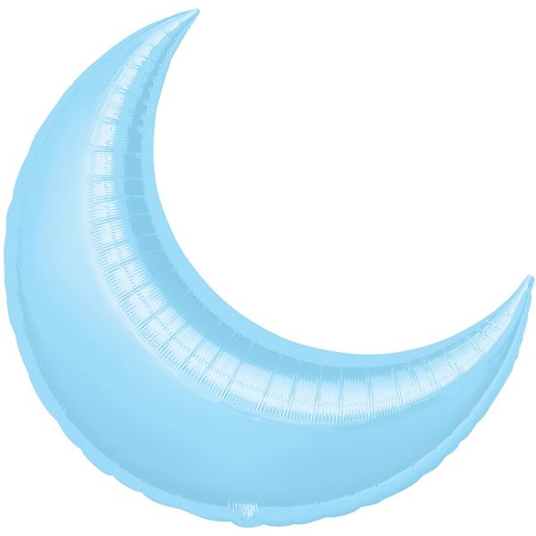 Balão Lua Azul Pastel Super Shape, 66 cm