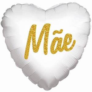 Balão Mãe Branco Foil, 46 cm
