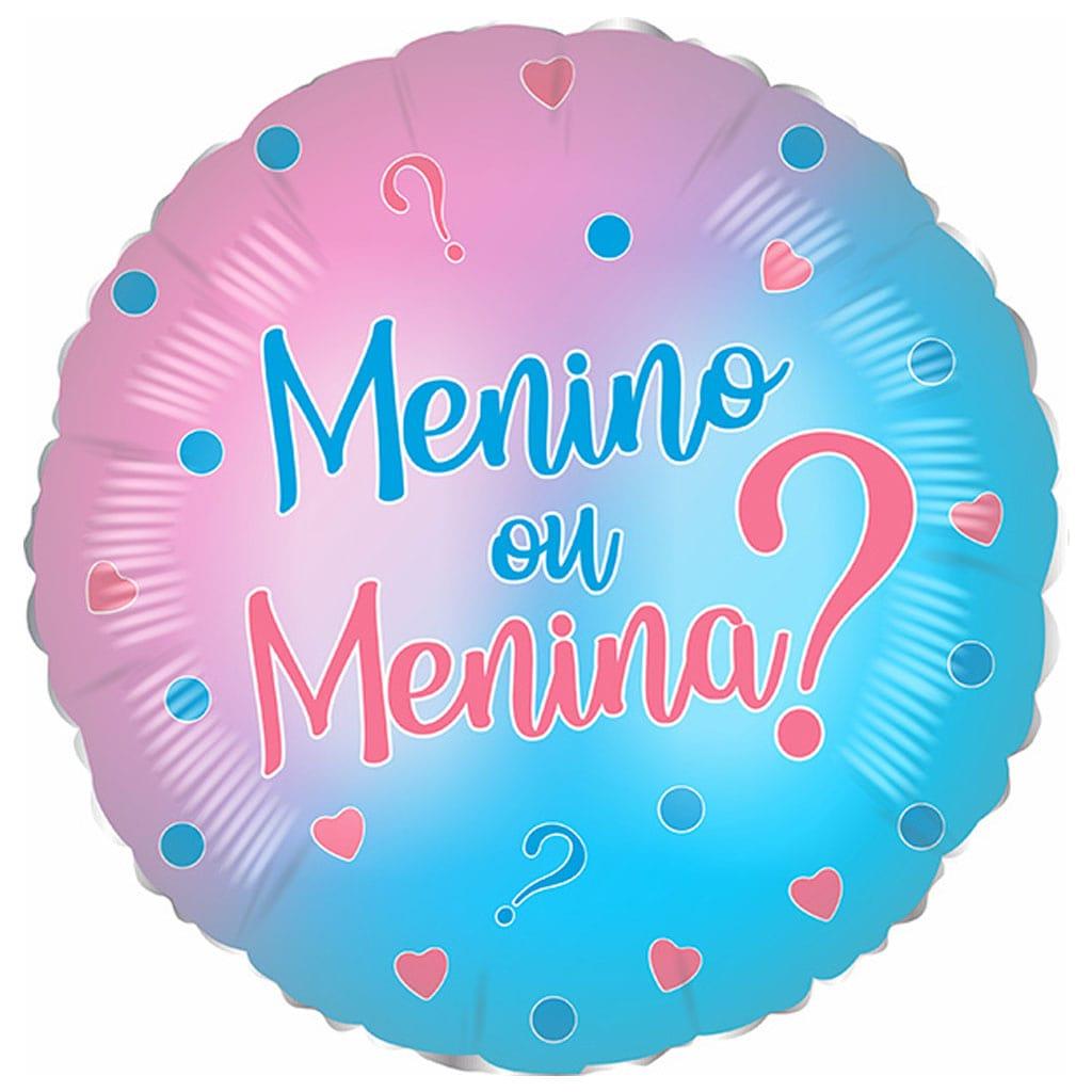 Balão Menino ou Menina Rosa e Azul Foil, 45 cm