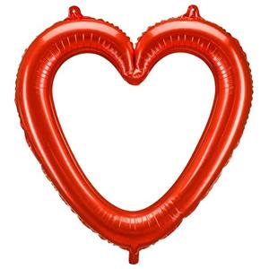 Balão Moldura Coração Vermelho Foil, 86 cm