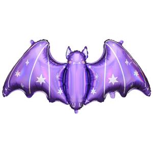 Balão Morcego Roxo Holográfico Foil, 96 cm