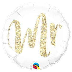 Balão Mr. com Glitter Dourado Foil, 46 cm
