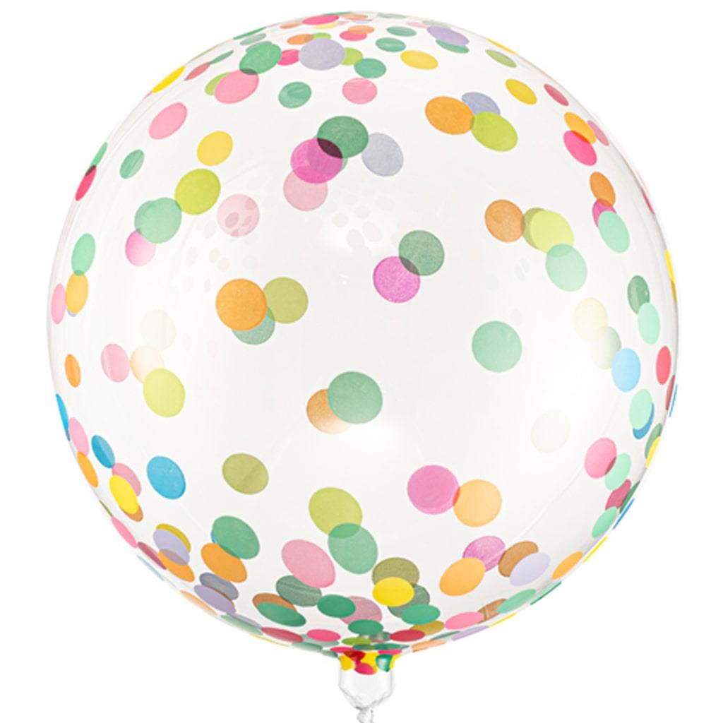Balão Orbz com Confetis Coloridos, 40 cm