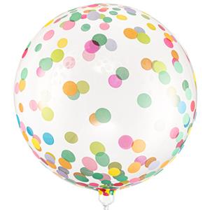 Balão Orbz com Confetis Coloridos, 40 cm