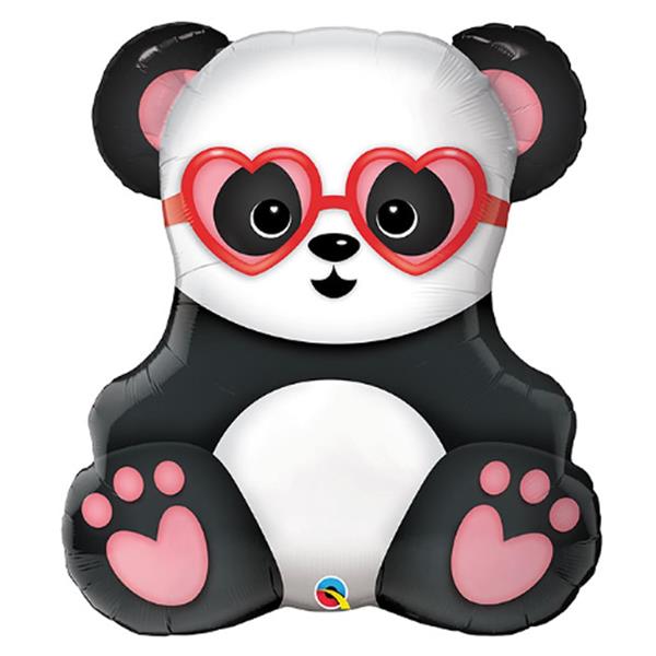Balão Panda com Óculos Coração