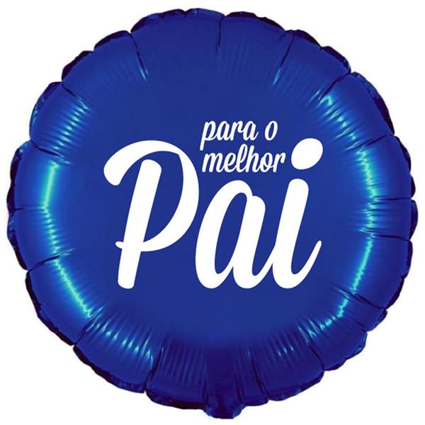 Balão Para O Melhor Pai Azul Foil, 45 cm