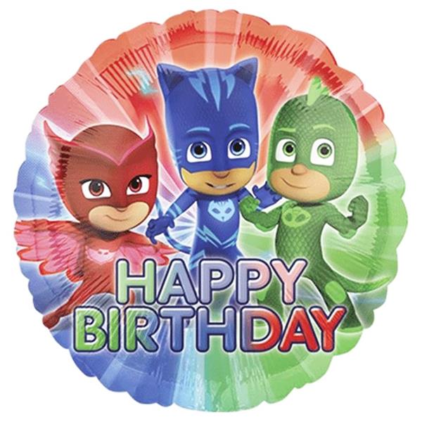 Balão PJ Masks Happy Birthday Foil, 43 cm