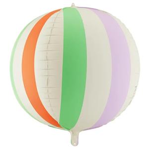 Balão Redondo às Riscas Multicolor Foil, 75 cm