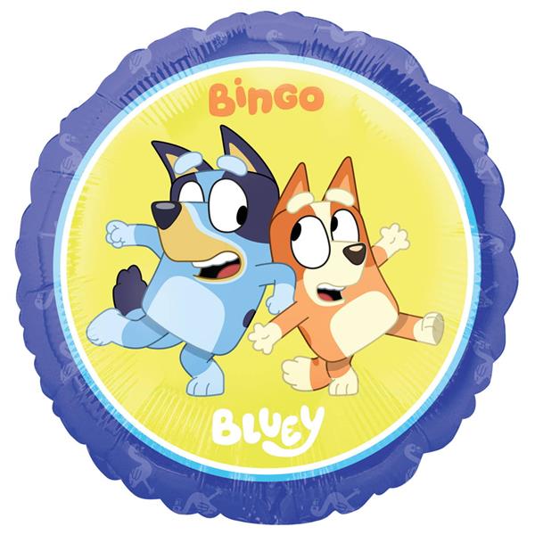 Balão Redondo Bluey e Bingo Foil, 43 cm Balão Redondo Bluey e Bingo Foil, 43 cm