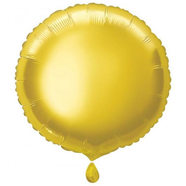 Balão Redondo Dourado Metalizado Foil, 46 cm
