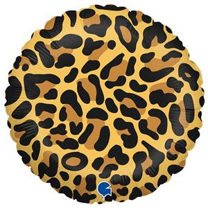 Balão Redondo Padrão Leopardo Foil, 46 cm