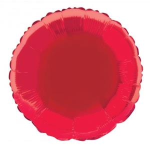 Balão Redondo Vermelho Metalizado Foil, 46 cm