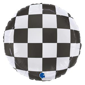 Balão Redondo Xadrez Foil, 45 cm