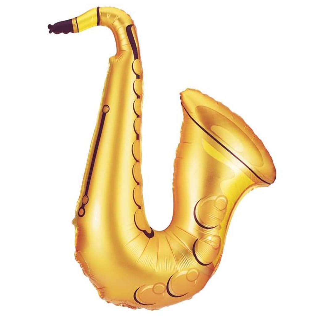 Balão Saxofone Dourado SuperShape Foil, 94 cm