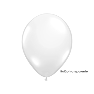Balão Transparente 30 cm, 50 Unid.