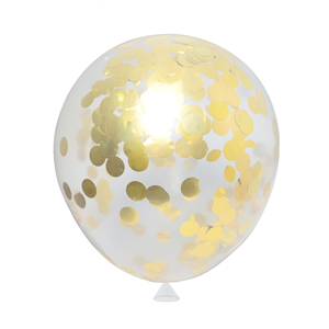 Balão Transparente com Confetis Dourados, 45 cm