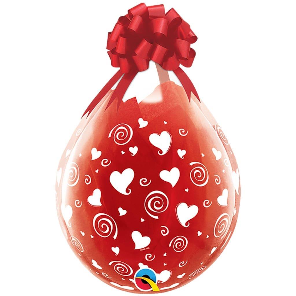 Balão Transparente Corações Látex, 45 cm