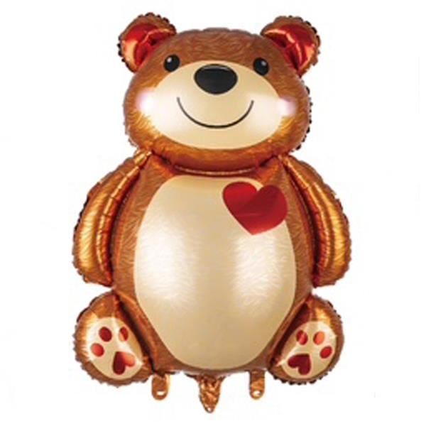 Balão Urso de Peluche Fofinho Foil, 91 cm