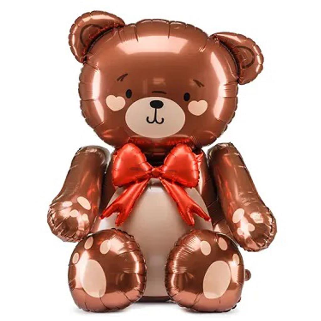 Balão Urso de Peluche Fofinho Sentado Foil, 84 cm