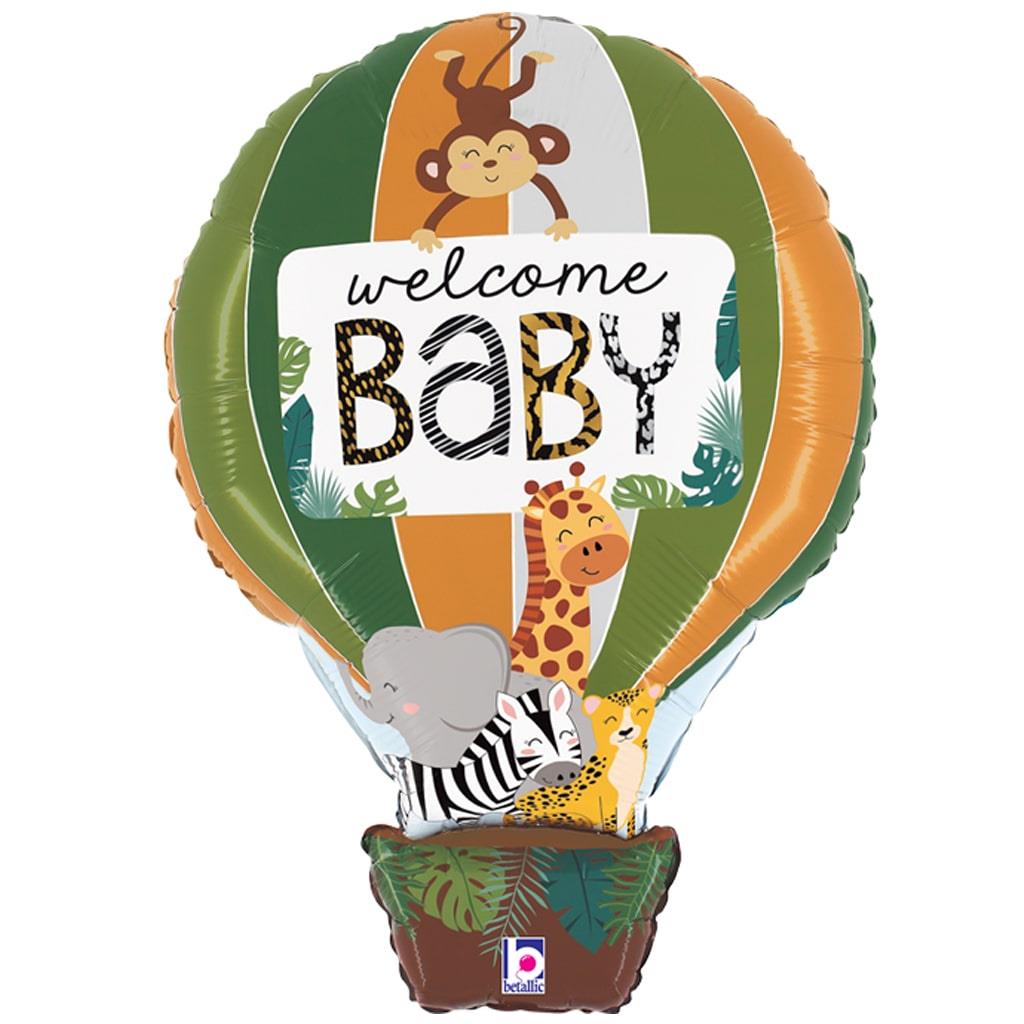 Balão Welcome Baby Animais da Selva Super Shape Foil, 76 cm