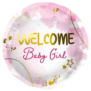 Balão Welcome Baby Girl Foil, 45 cm