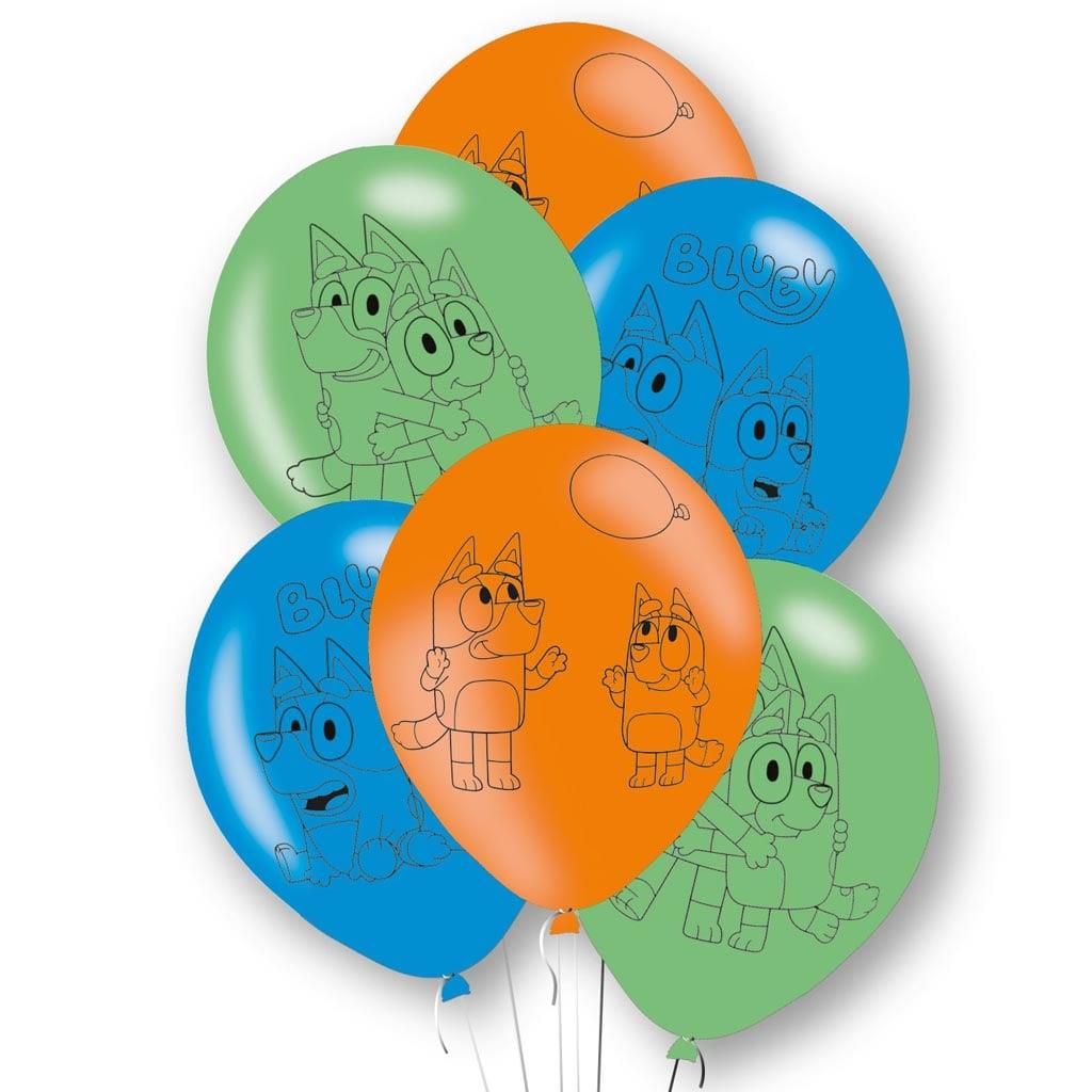 Balões As Aventuras da Bluey Látex, 6 unid.