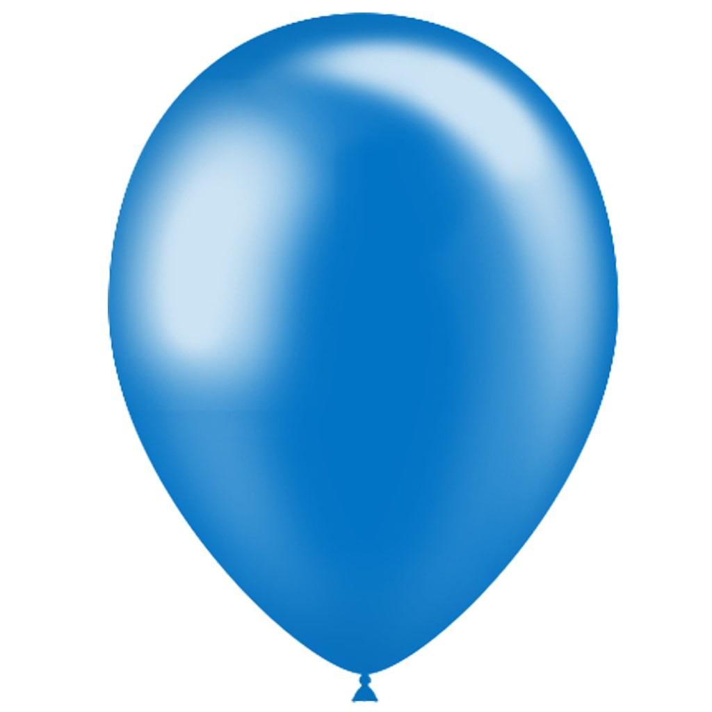 Balões Azul Metalizado Látex, 30 cm, 100 unid.