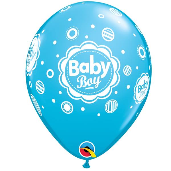Balões Baby Boy Dots Latex 6 Unid.