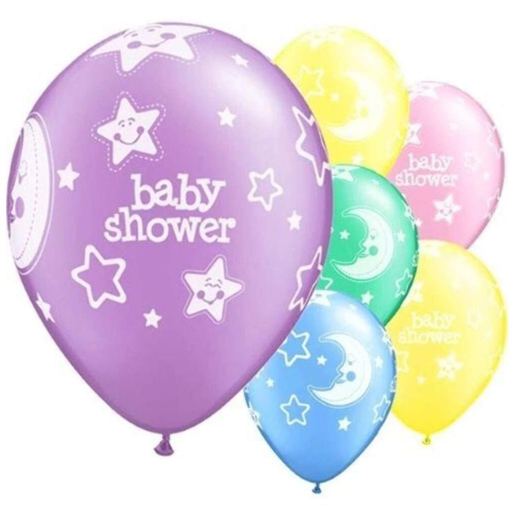 Balões Baby Shower Multicolor Látex, 6 unid.